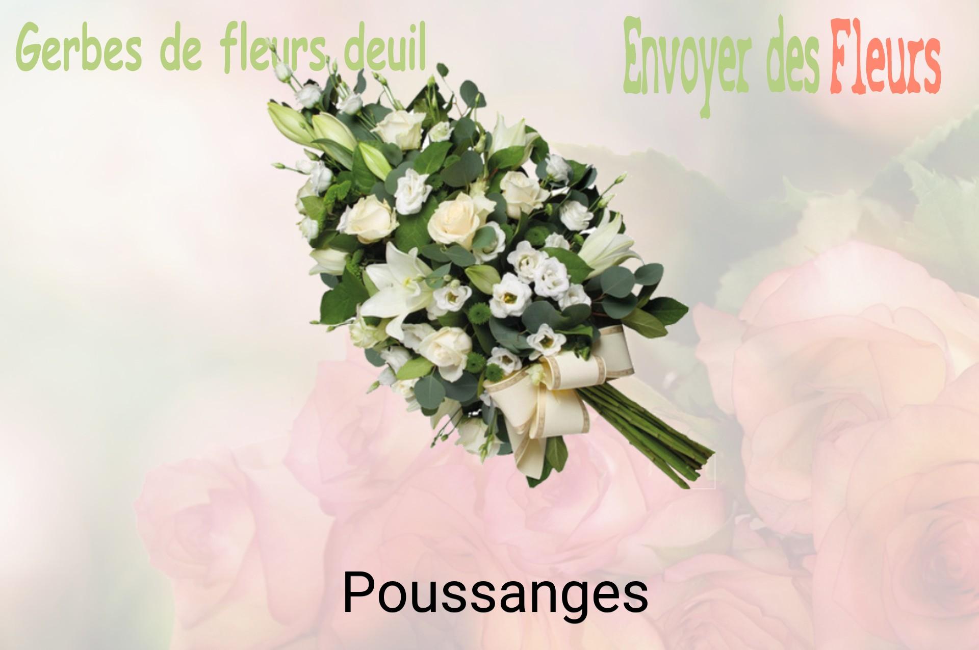 Gerbe de fleurs de deuil livrée à Poussanges